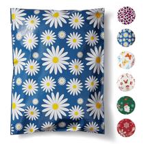 Pacotes de poliéster Fuxury, 10 x 13 cm, pacote com 100 unidades, Blue Daisy Waterproof Pacotes de poliéster Fuxury, 10 x 13 cm, pacote com 100 unidades, Blue Daisy Waterproof