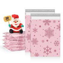 Pacotes de polietileno METRONIC Christmas, 10 x 13 cm, pacote com 100 unidades, rosa e neve Pacotes de polietileno METRONIC Christmas, 10 x 13 cm, pacote com 100 unidades, rosa e neve