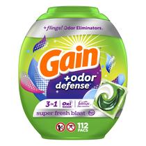 Pacotes de sabão em detergente para a roupa Gain Flings 112 unidades