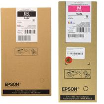 Pacotes de tinta Epson R02X 120 Black e R02L 320 Magenta WorkForce Pro ET-8700 Pacotes de tinta Epson R02X 120 Black e R02L 320 Magenta WorkForce Pro ET-8700