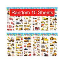 Pacotes Mistos De Adesivos Puffy Para Crianças, 10 Adesivos De Veículos De Engenharia Para Meninos E