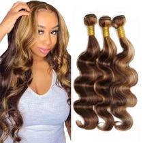 Pacotes Ombre Body Wave destacam pacotes de cabelo humano 22 24 26 polegadas P4/27 Pacotes de ondas corporais marrons e loiras Pacotes loiros de dois tons misturados com pacotes marrons Extensões de cabelo humano