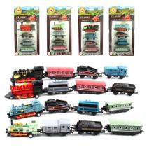 Pacotes Toy Train CORPER TOYS Mini Die-Cast Pull Back Steam 4