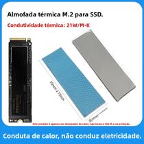 Pad Térmico M.2 70x20mm 21W/mk Silicone Não Condutivo Para Resfriamento De Laptop SSD CPU LED