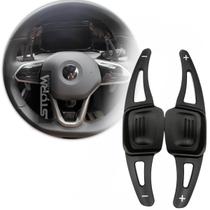 Paddle Shift Volante Cor Preto Vw Nivus Jetta Novo Polo Virtus Taos T-Cross Par Extensor Borboleta Manopla Automatico Botão Cambio Marcha TSI DSG - volkswagen Suv Sedan Hatch 2024 2023 2022 2021