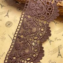 Padrão de coroa Little Lane Europe com acabamento em renda, 9 cm de largura, marrom Padrão de coroa Little Lane Europe com acabamento em renda, 9 cm de largura, marrom