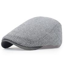 Padrão Houndstooth de tampa plana para homens em preto e branco Padrão Houndstooth de tampa plana para homens em preto e branco
