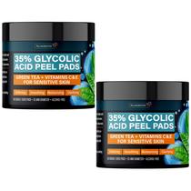 Pads Exfoliantes NUVADERMIS con 35% de Ácido Glicólico, Paquete Doble de 60 Unidades de Doble Cara