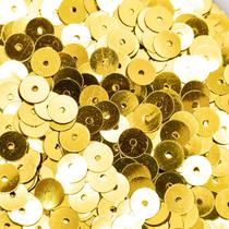 Paetê Redondo Metalizado Dourado 6mm 9300pçs 125g Artesanato