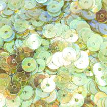 Paetê Redondo Metalizado Verde Cristal 6mm 9300pçs 125g Artesanato