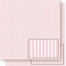 Página para Scrapbook Dupla Face Litoarte 30,5 x 30,5 cm - Modelo SD-175 Listrado Rosa