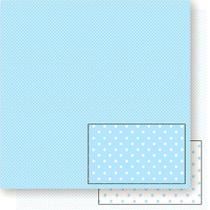 Página para Scrapbook Dupla Face Litoarte 30,5 x 30,5 cm - Modelo SD-183 Poá Azul Pequeno