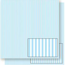 Página para Scrapbook Dupla Face Litoarte 30,5 x 30,5 cm - Modelo SD-185 Listrado Azul