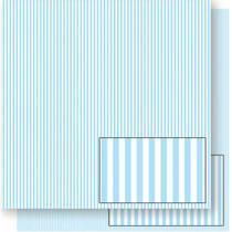 Página para Scrapbook Dupla Face Litoarte 30,5 x 30,5 cm - Modelo SD-185 Listrado Azul