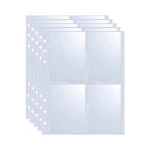 Páginas A5 Para Fichário De Folhas Soltas, 25 Unidades, 4 Grades, Transparentes, Porta-Photocards,