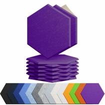 Painéis acústicos Amantech High Density, pacote com 12 unidades, Hexagon Violet Painéis acústicos Amantech High Density, pacote com 12 unidades, Hexagon Violet
