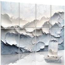 Painéis acústicos de parede JaneTech Art, pacote com 8, 122 x 81 cm com adesivos