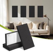 Painéis acústicos de parede Laapee 4 peças de fibra de vidro 60x30cm pretos