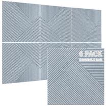 Painéis acústicos de parede TO-TH, pacote com 6, 183 x 122 cm, cinza prateado