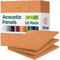 Painéis acústicos Ekkogo, pacote com 12 unidades, à prova de som, 30x30x1cm, laranja dos anos 70 Painéis acústicos Ekkogo, pacote com 12 unidades, à prova de som, 30x30x1cm, laranja dos anos 70