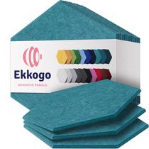 Painéis acústicos Ekkogo, pacote com 12 unidades, à prova de som, 35,56 x 30,73 x 1,02 cm, turquesa Painéis acústicos Ekkogo, pacote com 12 unidades, à prova de som, 35,56 x 30,73 x 1,02 cm, turquesa