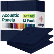 Painéis acústicos Ekkogo, pacote com 12 unidades, parede à prova de som, 30x30x1cm, azul Painéis acústicos Ekkogo, pacote com 12 unidades, parede à prova de som, 30x30x1cm, azul