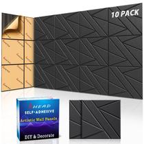 Painéis acústicos insonorizados BSHEAD 12x12in, pacote com 10 - preto