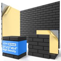 Painéis acústicos NEPIS, pacote 20, 30x30x1cm, espuma à prova de som, preta Painéis acústicos NEPIS, pacote 20, 30x30x1cm, espuma à prova de som, preta