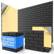 Painéis acústicos NEPIS, pacote com 12, 30x30x1cm, espuma insonorizada, preta