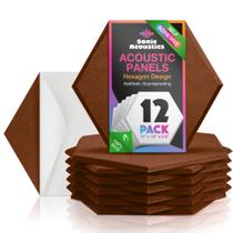 Painéis acústicos Sonic Acoustics, pacote com 12, à prova de som, 14x12cm Painéis acústicos Sonic Acoustics, pacote com 12, à prova de som, 14x12cm