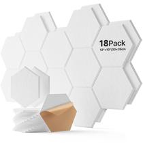 Painéis acústicos Soundsbay Hexagon, pacote com 18, 30x25x1cm, brancos