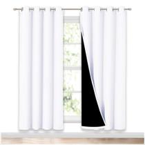 Painéis de cortina de janela NICETOWN 100% Blackout 183x132cm brancos