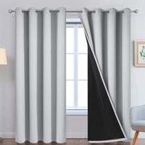 Painéis de cortina de janela Yakamok 100% Blackout Light Grey 52x96