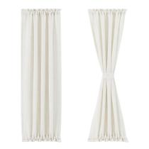 Painéis de cortina FMFUNCTEX Linen French Door 183 cm Ivory 2 painéis
