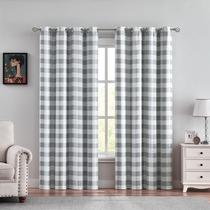 Painéis de cortina Randall Buffalo Check Blackout Grey 135x160cm