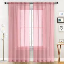 Painéis de cortina SpaceDresser Sheer Voile Blush 132 x 213 cm, pacote com 2