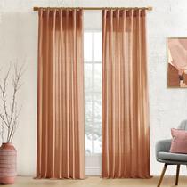 Painéis de cortina XTMYI Terracotta Rust Sheer 213cm 2 painéis