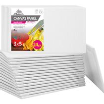 Painéis de lona PHOENIX, pacote com 24, 7,6 x 12,7 cm, com primer de algodão Painéis de lona PHOENIX, pacote com 24, 7,6 x 12,7 cm, com primer de algodão