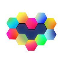 Painéis De Luz LED Hexagonais RGB Para Jogos, Luzes De Parede Para Casa Inteligente, Sincronização