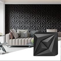 Painéis de Parede 3D AMZDEPOT em PVC Texturizado 30 x 30 cm Pretos, 20 un.
