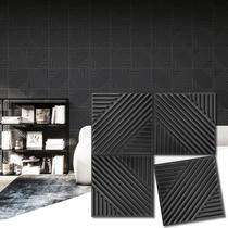 Painéis de Parede Art3d Kit com 33 Peças PVC 3D 30x30 cm Preto Painéis de Parede Art3d Kit com 33 Peças PVC 3D 30x30 cm Preto