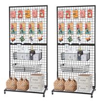 Painéis de parede Grid NectaCol de 3 x 3 pés x 2 pacotes com placa de base preta