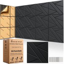 Painéis de parede insonorizados BSHEAD 50 Pack 30x30cm pretos