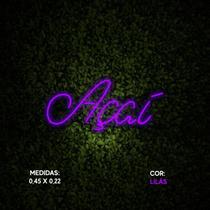 Painéis Neon Led em Acrílico Açaí 0,45 x 0,22cm