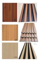 Painéis Ripados De Madeira Ecológica Kit C/18 100x16.8x1.8cm