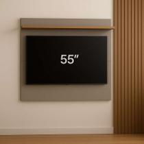 Painel 100% MDF Suspenso TV Até 55 Polegadas Prateleira Suporte Decorativa