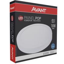 Painel 18w Plafon Led Pop Sobrepor Redondo 6500k AVANT