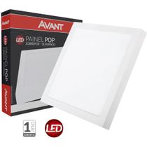 Painel 18w plafon led quadrado sobrepor avant branco frio