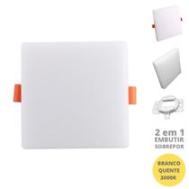 Painel 25W LED Borda Infinita Quadrado 2 em 1 Branco Quente 3000K Bivolt Painel 25W LED Borda Infinita Quadrado 2 em 1 Branco Quente 3000K Bivolt