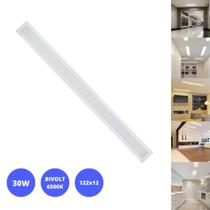 Painel 30W LED 122x12 Embutir Slim Retangular Branco Frio 6500K Bivolt